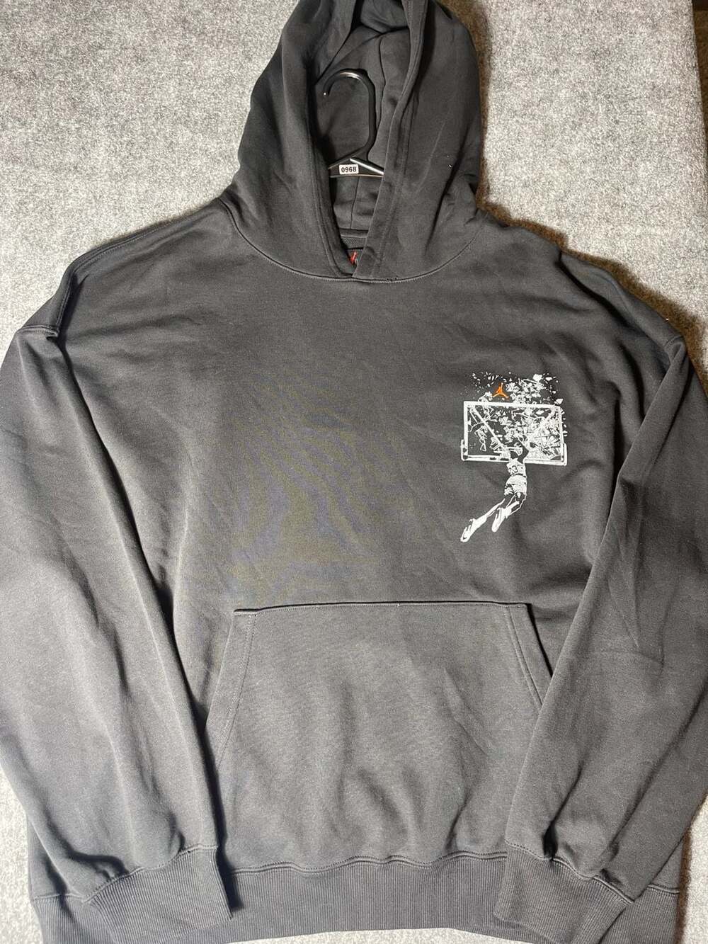 Jordan Brooklyn Shattered Backboard Oversized Pullover Hoodie Black XL
